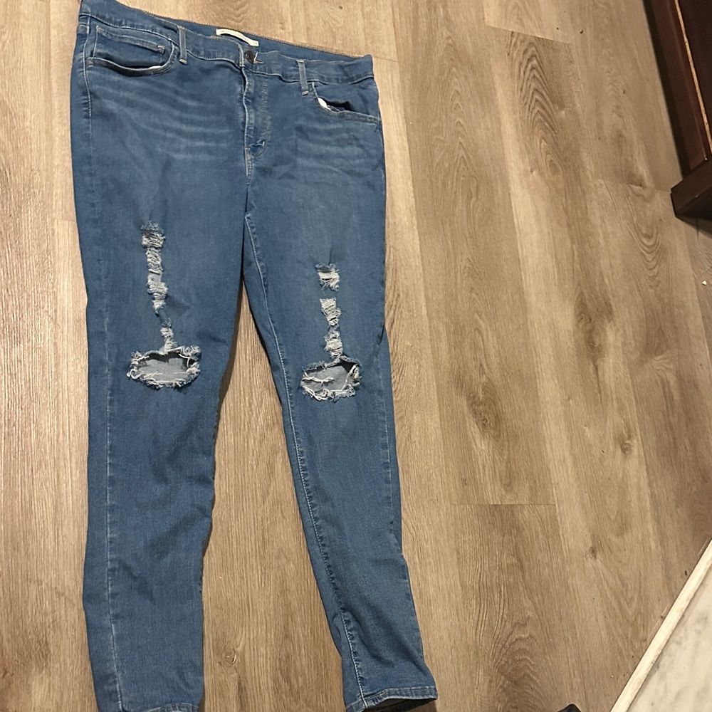 Distressed Blue Women's Jeans